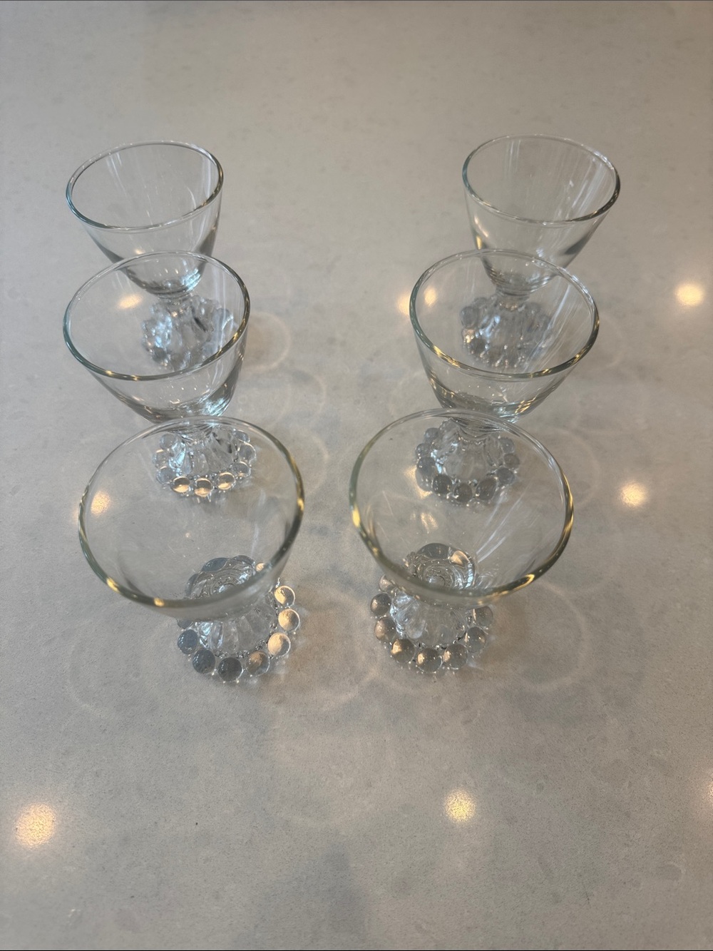 Anchor Hocking  Berwick boopie Clear Glass Stemmed Dessert Goblets - Set of 6